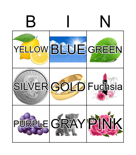 Colors! Bingo Card