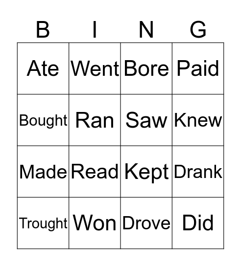 Supimpa Bingo Card
