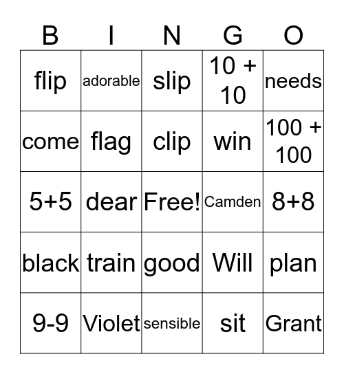 10/8/18 Grant Bingo Card