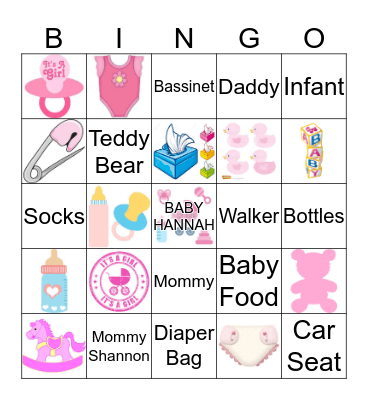 Olivia's Bingo Card