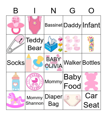 Olivia's Bingo Card
