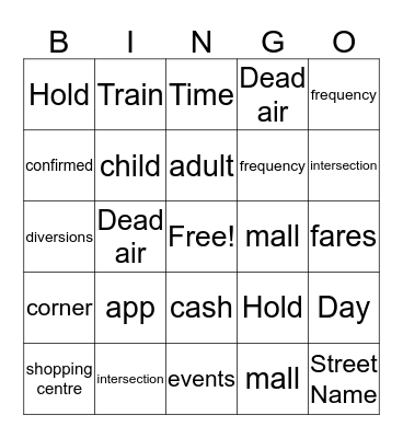 Call Obersvation Bingo Card
