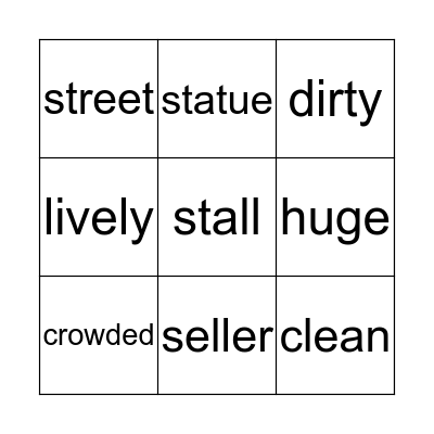 Street Bingo Card