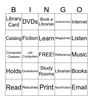 Library Bingo Card