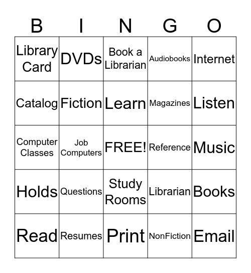 Library Bingo Card