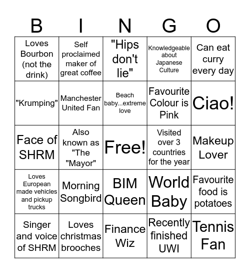 SHRM BINGO Card