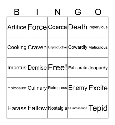 Unit 2 11-20 and Unit 3 1-10 Bingo Card