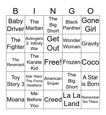 Lights, Camera, Take Action Bingo Card