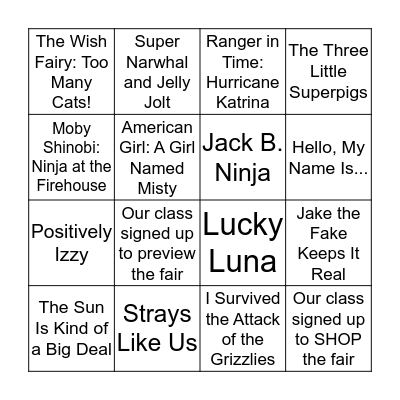 Book Fair BINGO Card