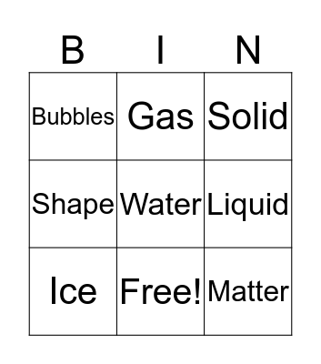Science Bingo Card