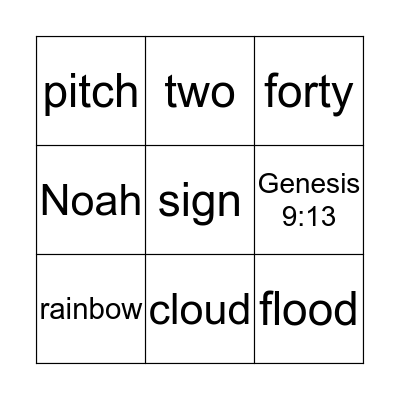 Noah's Ark Bingo Card