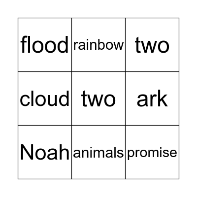 Noah's Ark Bingo Card