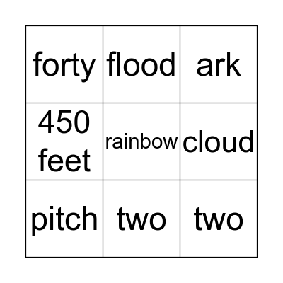 Noah's Ark Bingo Card