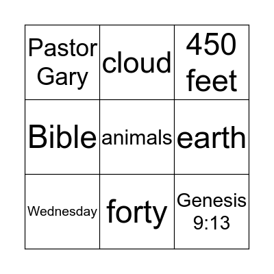 Noah's Ark Bingo Card