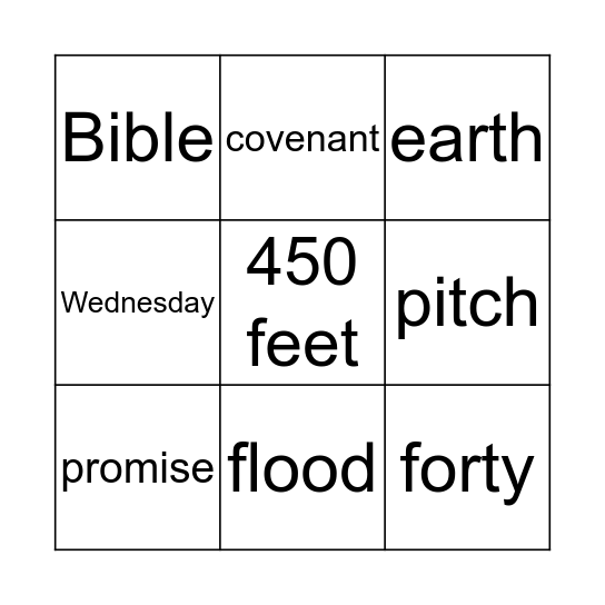 Noah's Ark Bingo Card