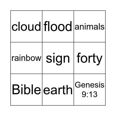 Noah's Ark Bingo Card