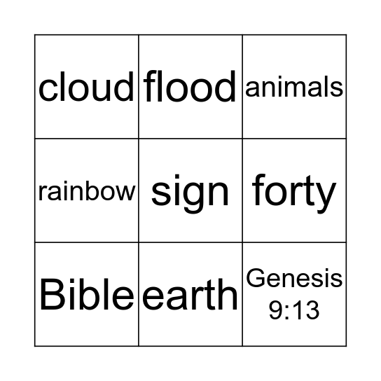 Noah's Ark Bingo Card