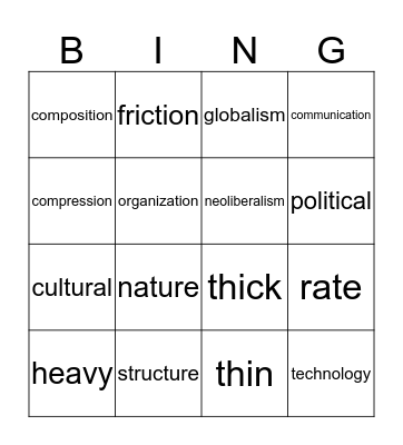 PASS BINGO Card