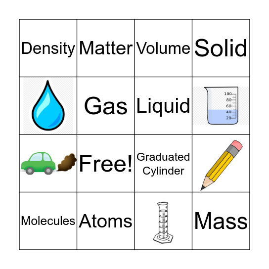 Properties of Matter Bingo! Bingo Card