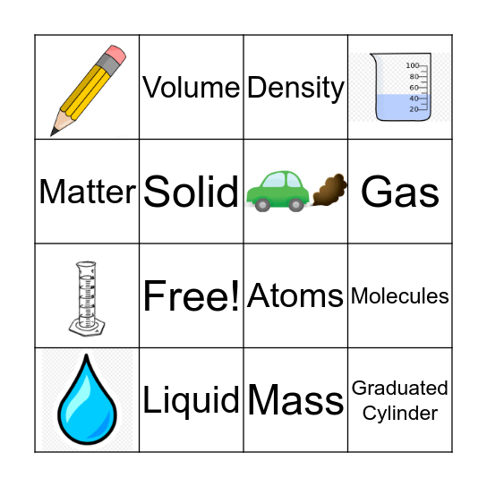 Properties of Matter Bingo! Bingo Card