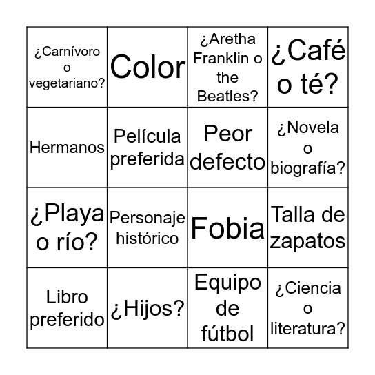 BINGO Card