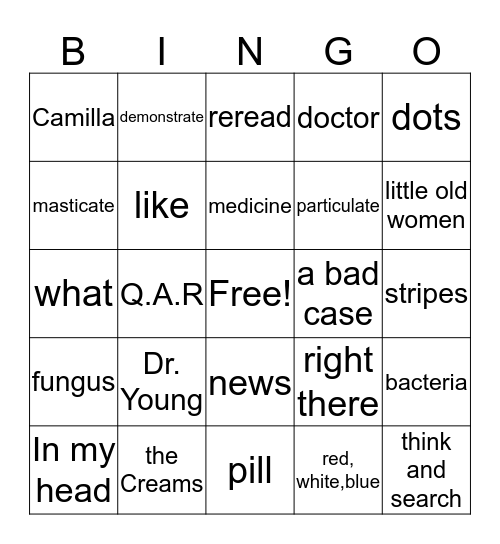 sight words Bingo Card