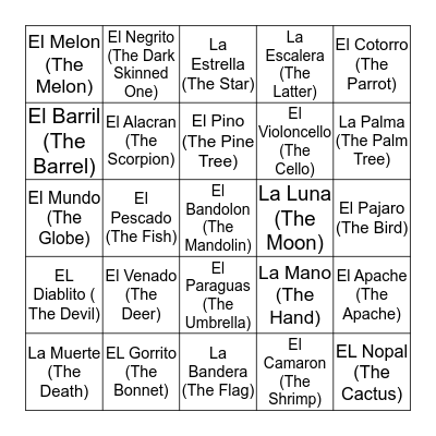 LOTERIA Bingo Card