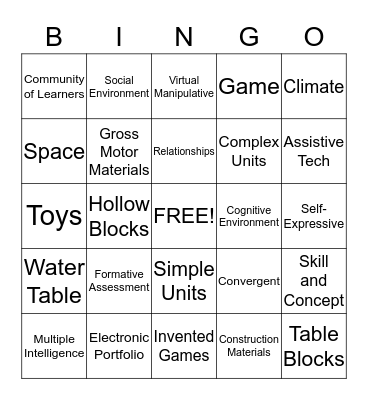 Creative Thinkng and Arts-Based Learning Bingo Card