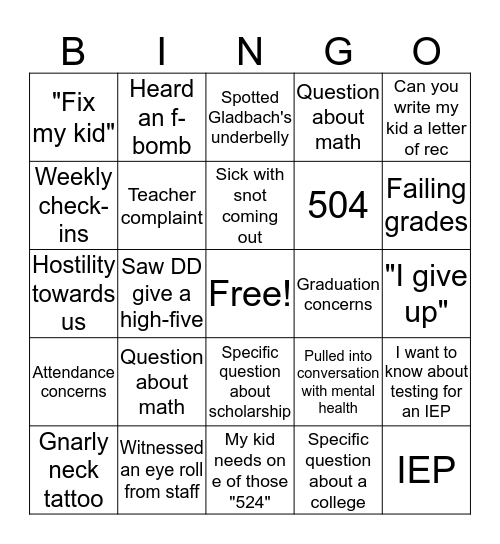 PTC BINGO Card