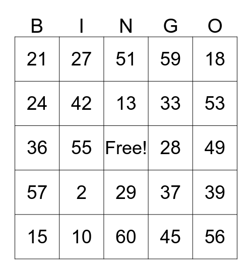 Momma "K's" Bingo Card