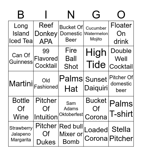 PFC Bingo Card