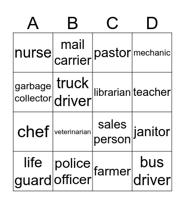 Community Bingo Card