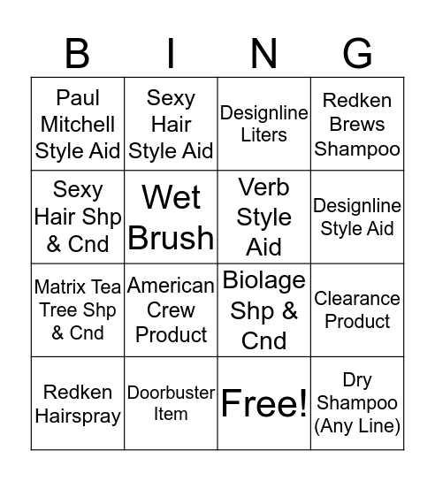 Retail Bingo!! Bingo Card