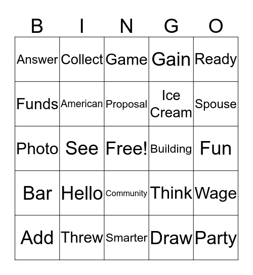 Company BINGO!! Bingo Card