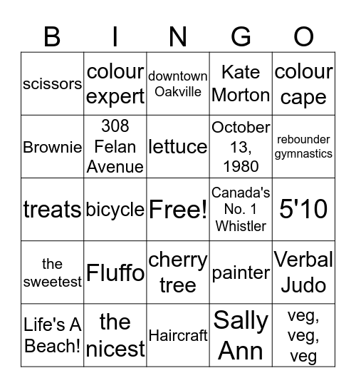 Lindsay Leigh Bingo Card