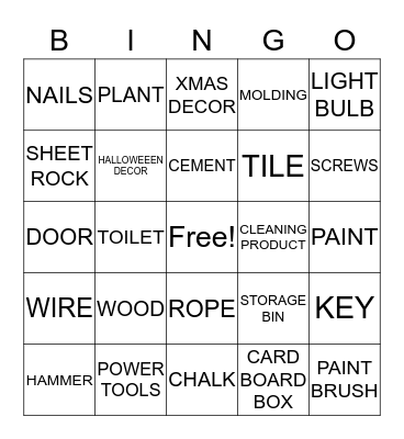 FRONT END Bingo Card