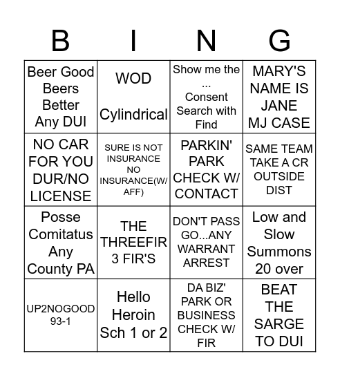 Mihill's Mayham Bingo Card