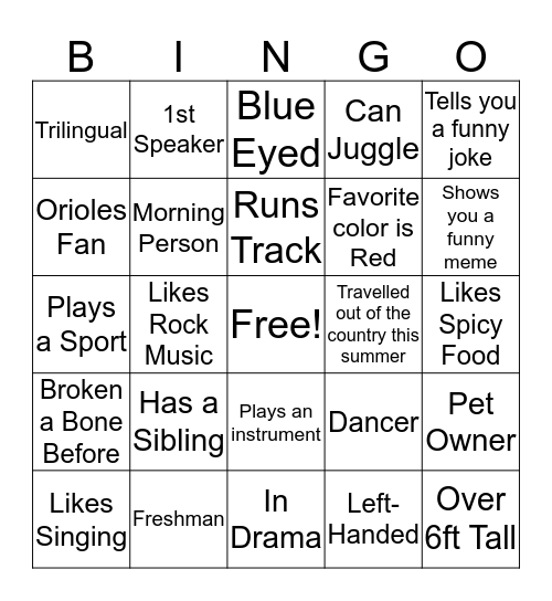 Debate Bonding Bingo! Bingo Card