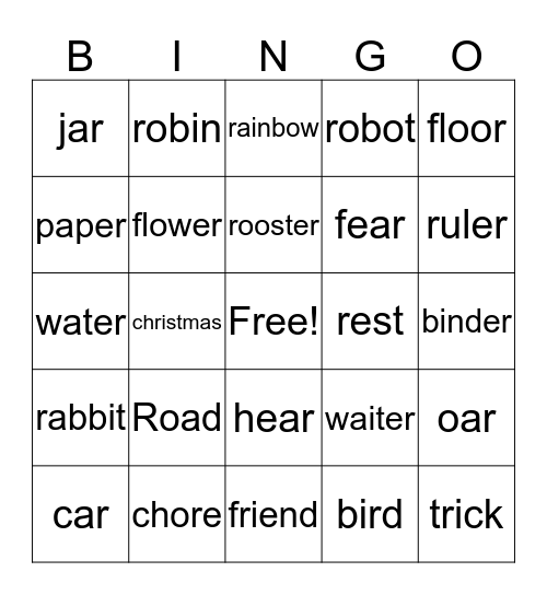 R Bingo Card