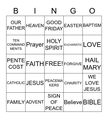 GOD Bingo Card