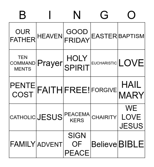 GOD Bingo Card