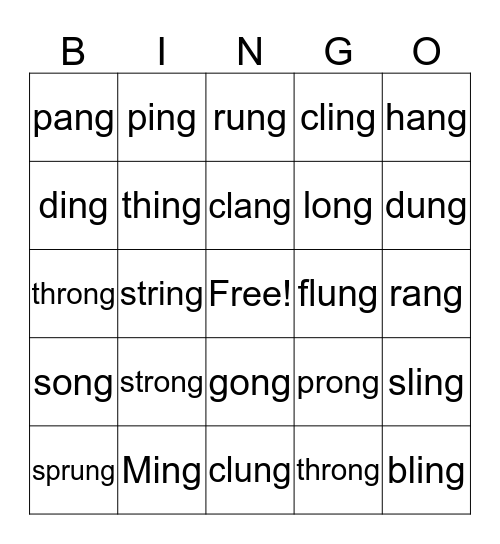 Nasal Blend ng Bingo Card