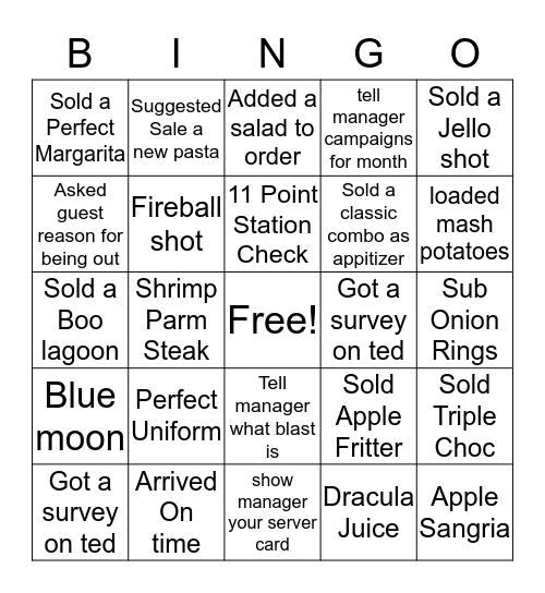 Apple Bingo Server Bingo Card