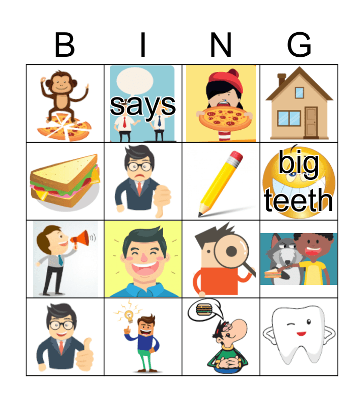 Fun Fluency Level 1B Bingo Set #2 Bingo Card
