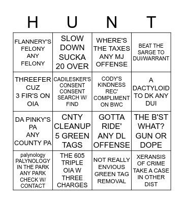 FLANNERY'S FACINOROUS Bingo Card