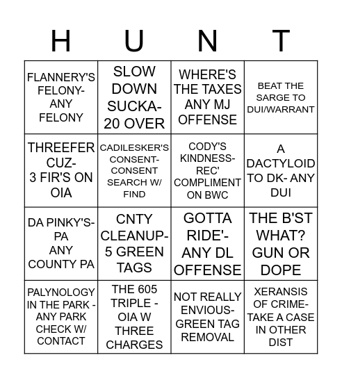 FLANNERY'S FACINOROUS Bingo Card