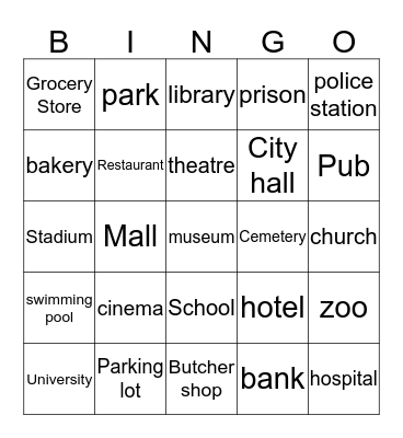 City Bingo Card