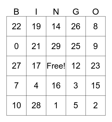 FALL FEST BINGO Card