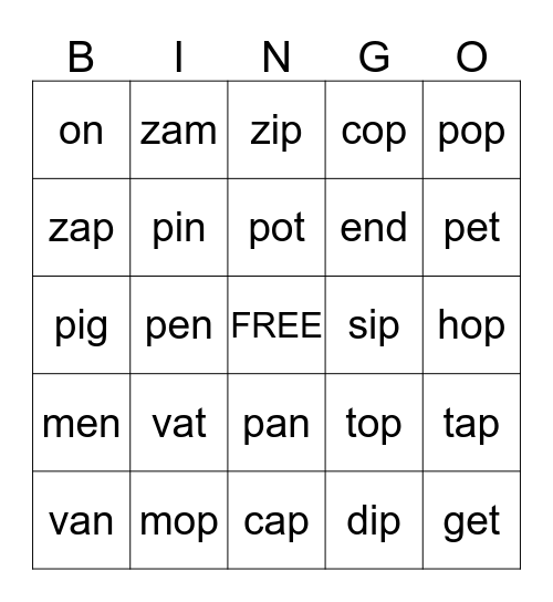 Unit 4 lessons 6- 10 Bingo Card