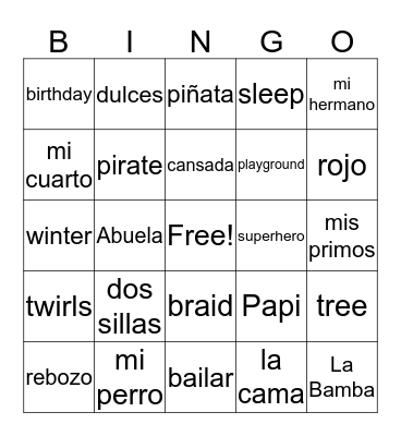 What Can You do With a Rebozo? Bingo Card